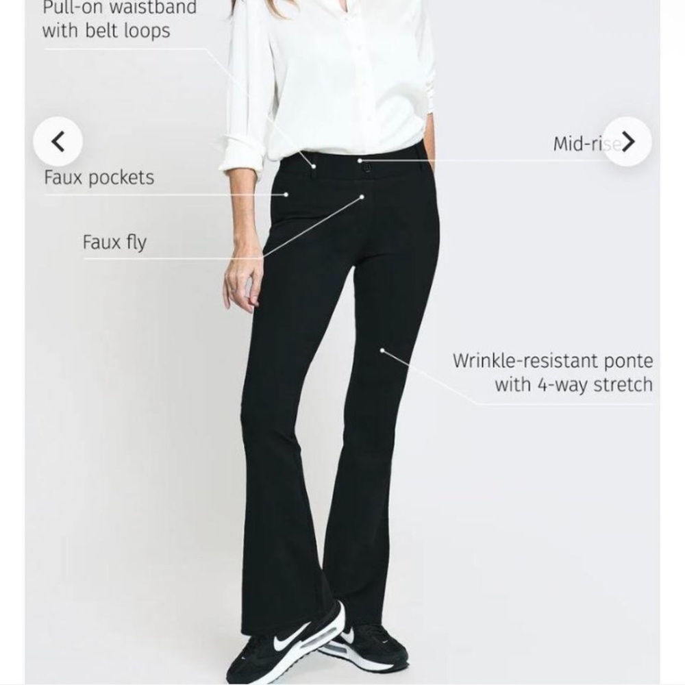 Betabrand Black Boot Cut Pants